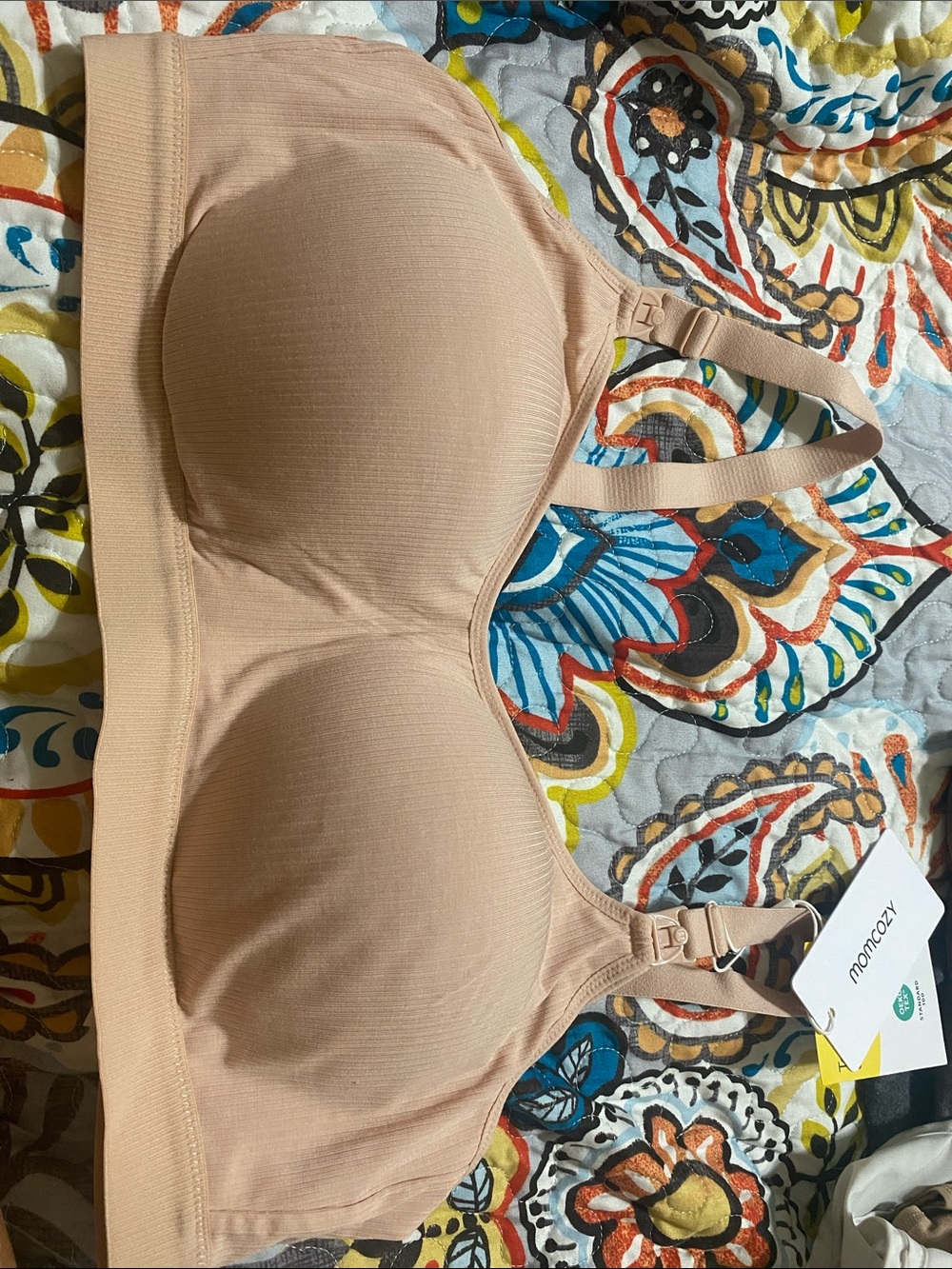 Momcozy Seamless Nude Nursing Bra with Drop-Down Clips